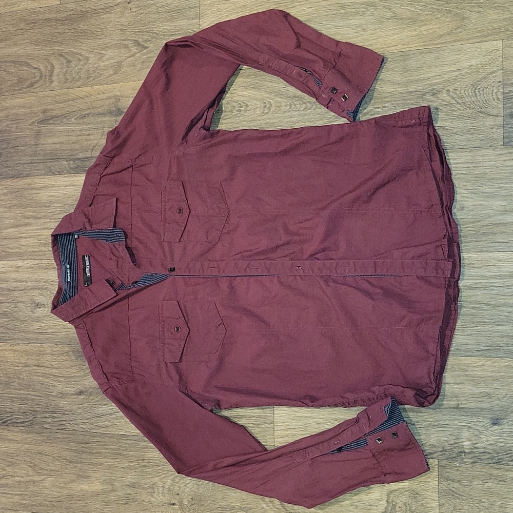 Maroon long sleeve button down